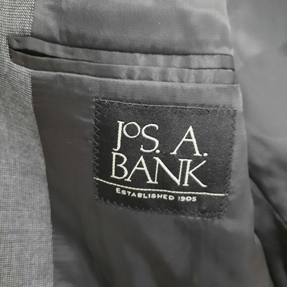 Jos. A. Bank 42R Blazer Mens Gray Herringbone Wool Sport Coat Jacket USA - Picture 4 of 9